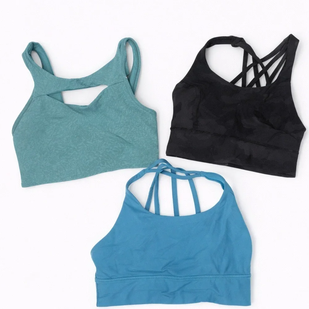 Lot of 3 lulu sports bras. Size small (2), like new condition